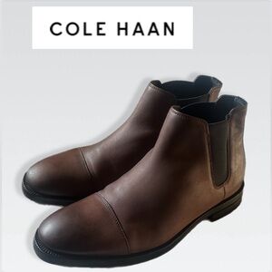 Cole Haan Men’s Wagner Grand Chelsea Leather Boots Brown Size 8